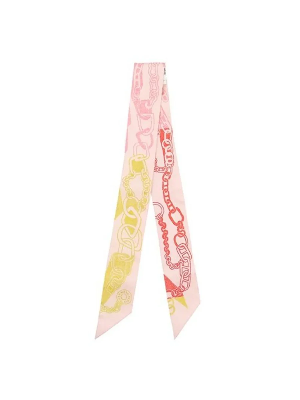 Hermes Scarf Twilly Silk Rose Narkle Red Yellow Boucle
